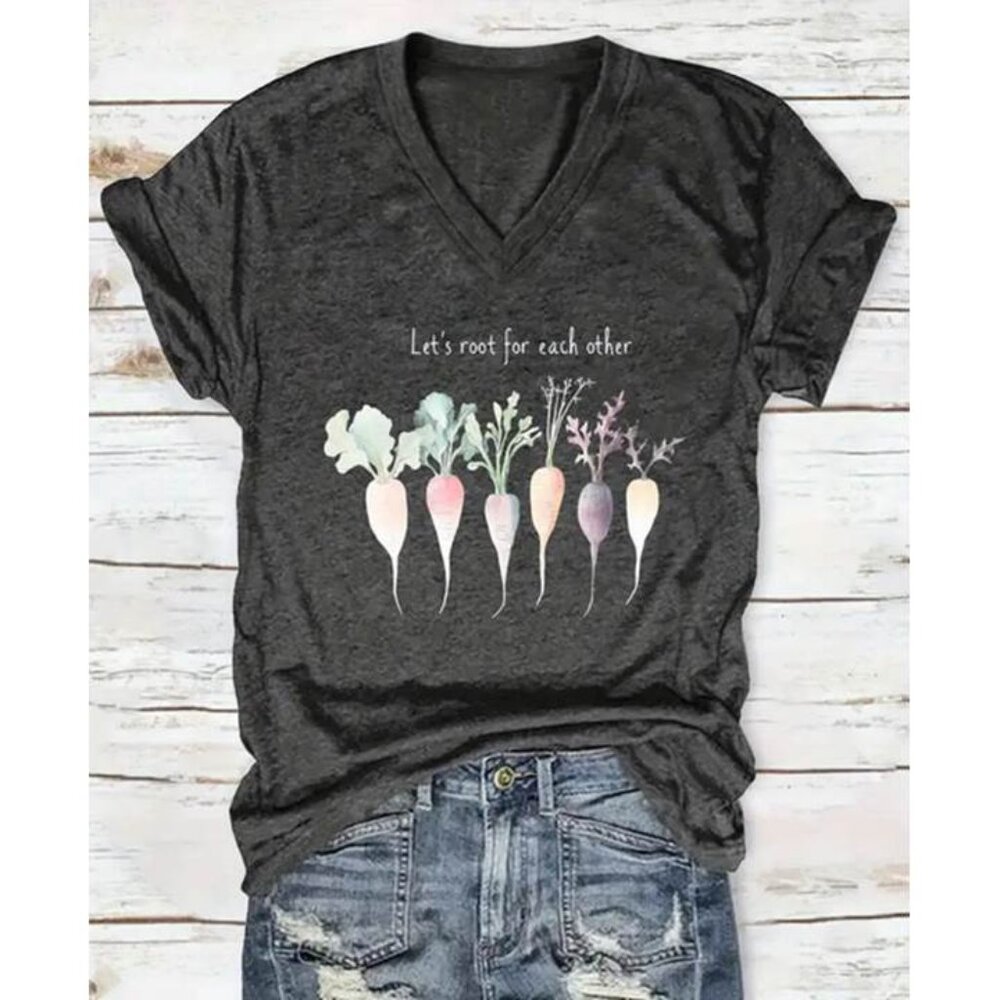 "Let's Root for Each Other" Graphic T-Shirt Sz XL